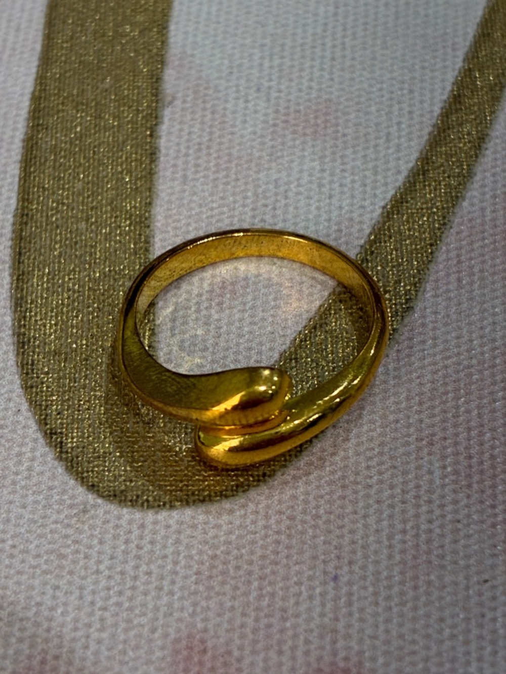 Gold Tone Open Wave Ring - Elegant Women's Jewelry